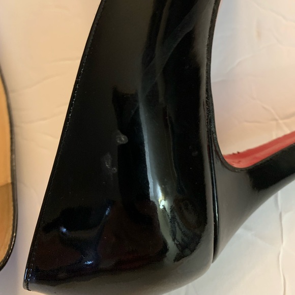 Christian Louboutin Simple Pumps Black Patent Leather Heels Size 37 1/2 or 7.5 - Picture 12 of 15